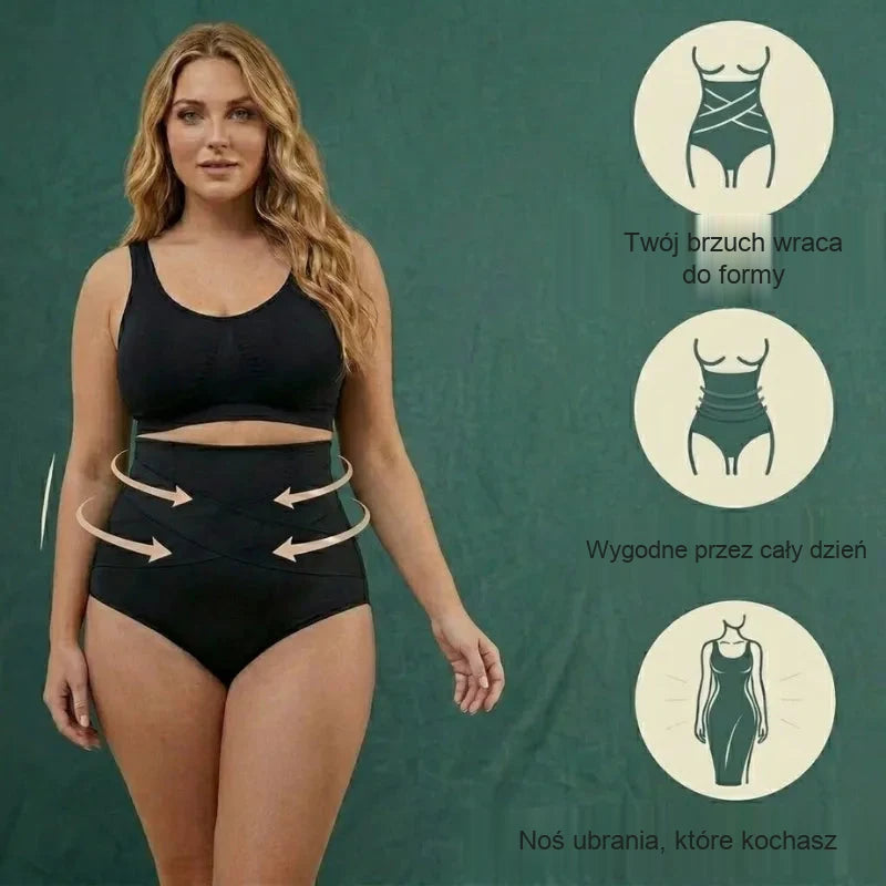 Modelujące Majtki z Wysokim Stanem na Okres Po Porodzie i Menopauzę