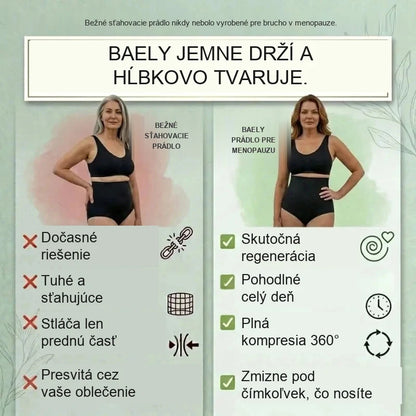 Sťahovacie nohavičky s vysokým pásom po pôrode a počas menopauzy